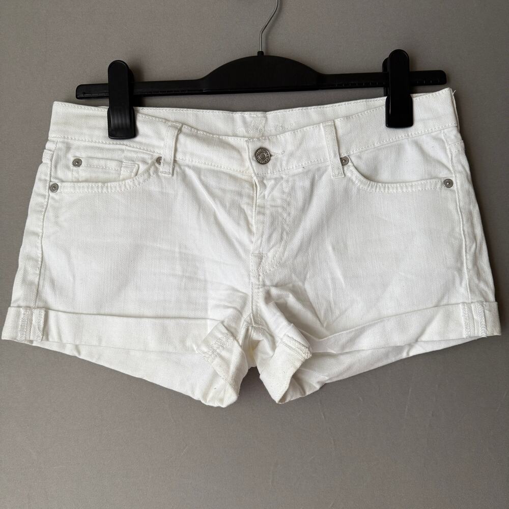 7 For All Mankind sz 28 white denim shorts‎
